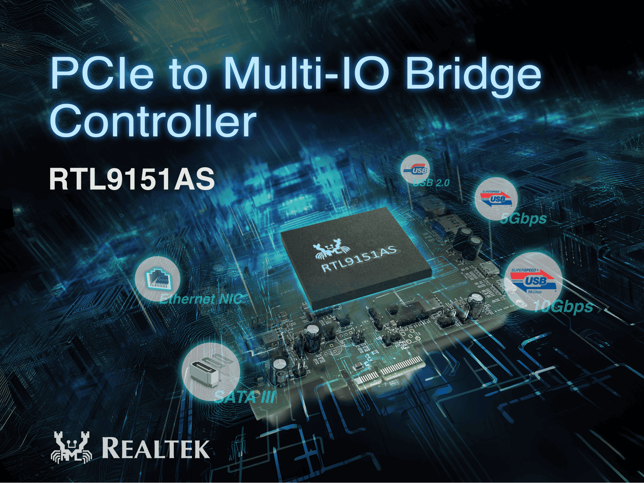 PCIe to Multi IO Bridge Controller RTL9151AS